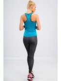 Graphite leggings with blue inscription 13930 - Online store - Boutique